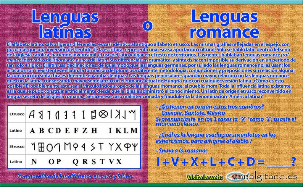 Lenguas latinas o Lenguas romance